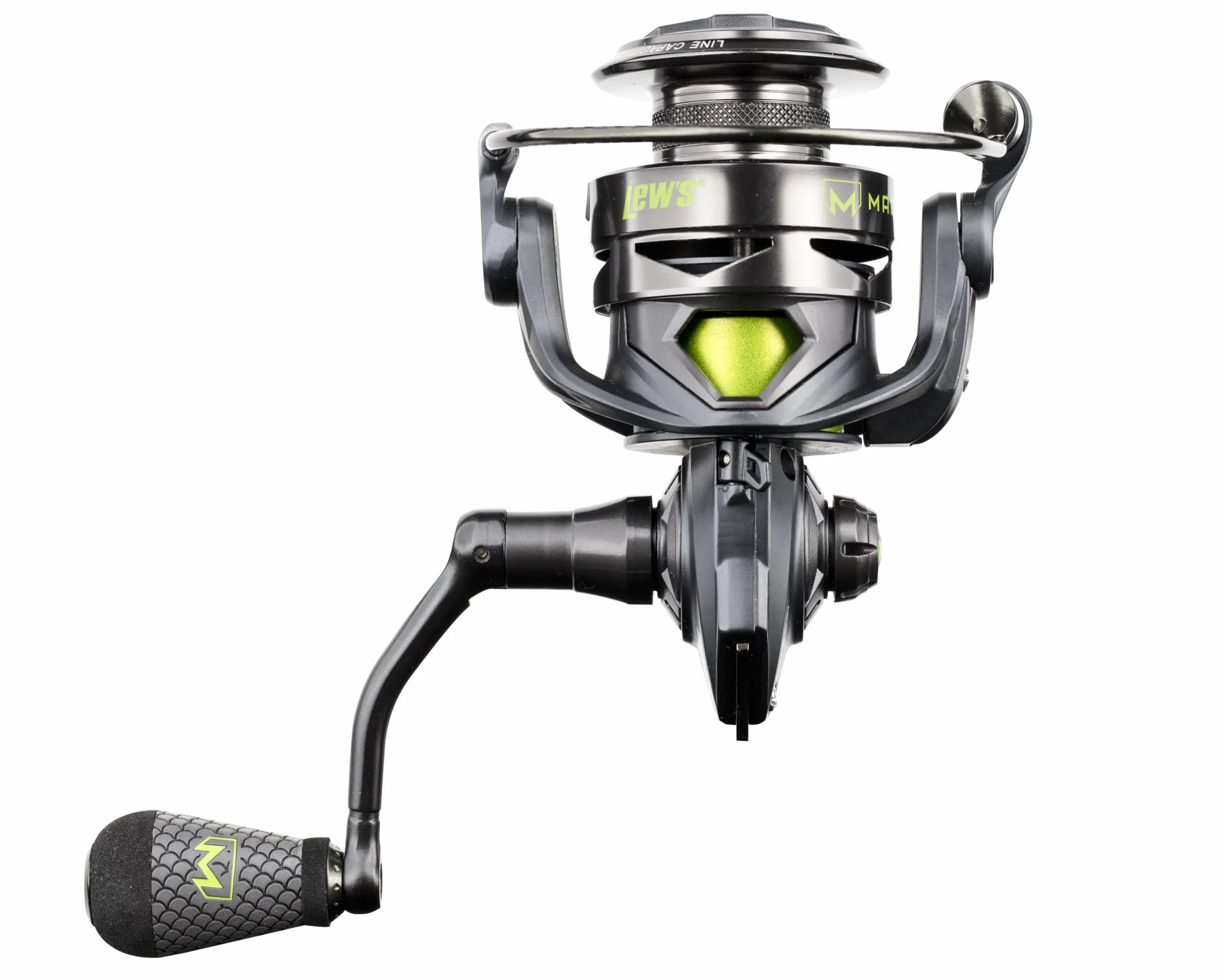 MACH 2 Spinning Fishing Reel, 6.2:1 Gear Ratio, Right or Left-Hand Retrieve, Aluminum Frame, Premium 10 Stainless Steel Ball Bearings, Black/Green