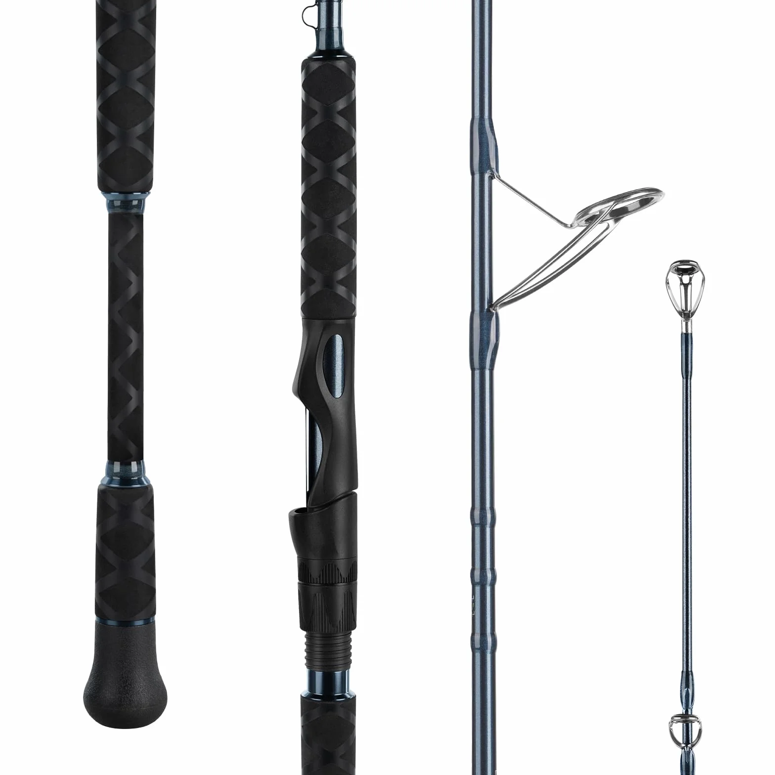 Rekon Saltwater Spinning Rods – Powerful for Big Game | 2-Piece Rod, KastFlex IM6 Carbon Graphite Blank, Zirconium Ceramic Guides, Graphite Reel Seat, Hook Keeper
