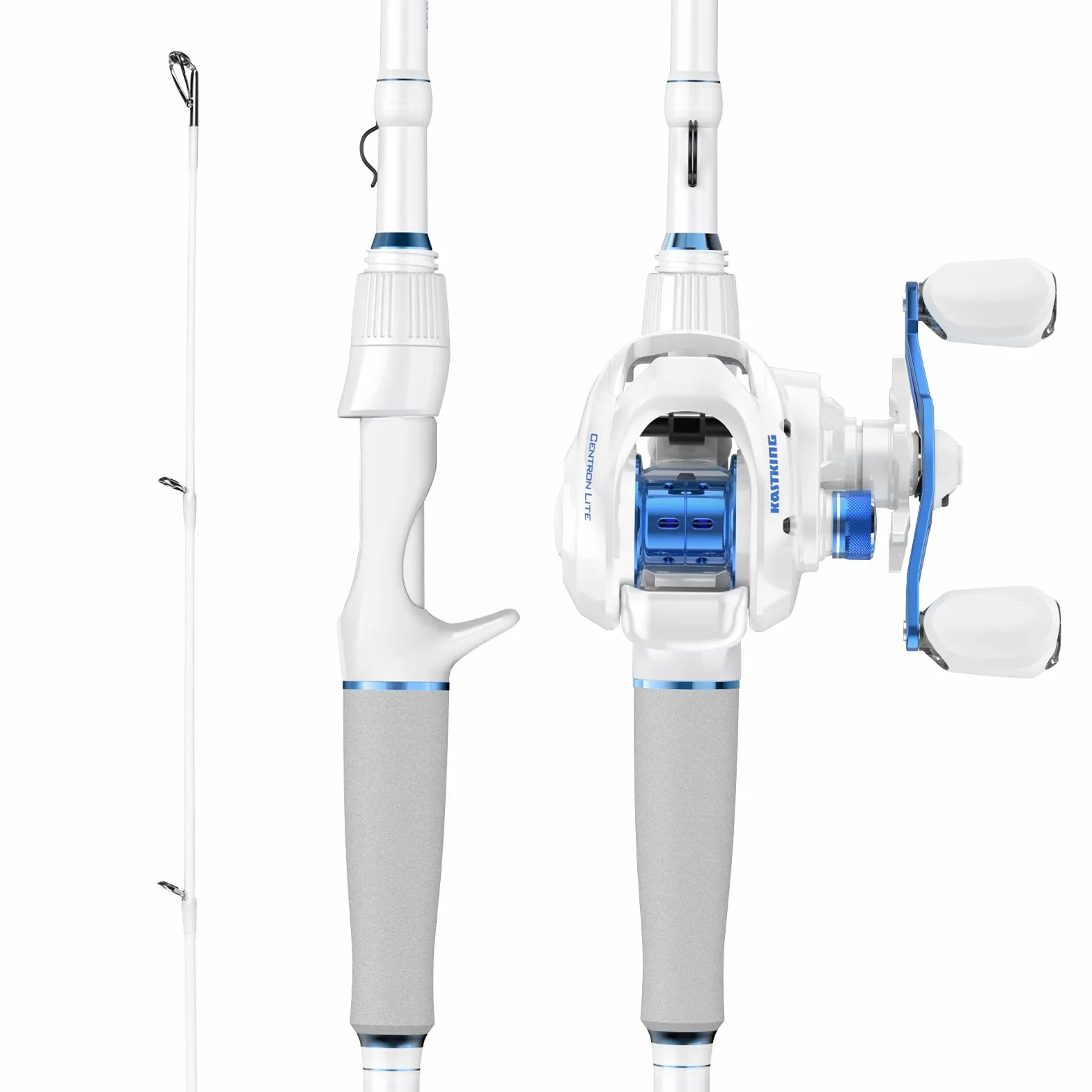 Centron Lite Fishing Rod and Reel Combo, Baitcaster & Spinning | Baitcaster & Spinning Combo, 2-Piece Rod Blanks, Stainless Steel Guides with Ceramic Rings, EVA Handle, Freshwater Fishing