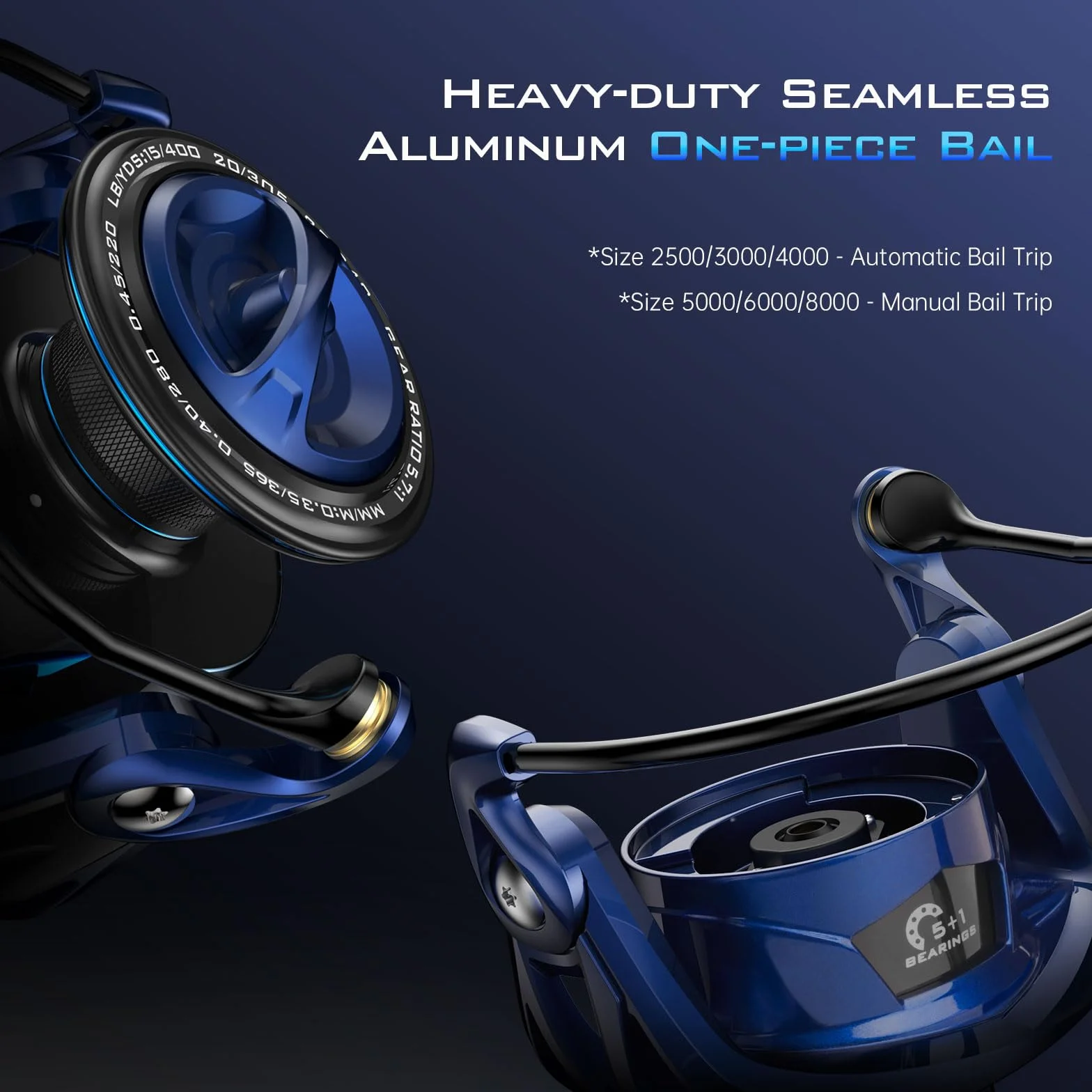 Saltwater Spinning Fishing Reels | Max Drag: 55 lb, Aluminum Frame, IPX6 Waterproof, Corrosion-Resistant Bearing System, Big Game, For Saltwater