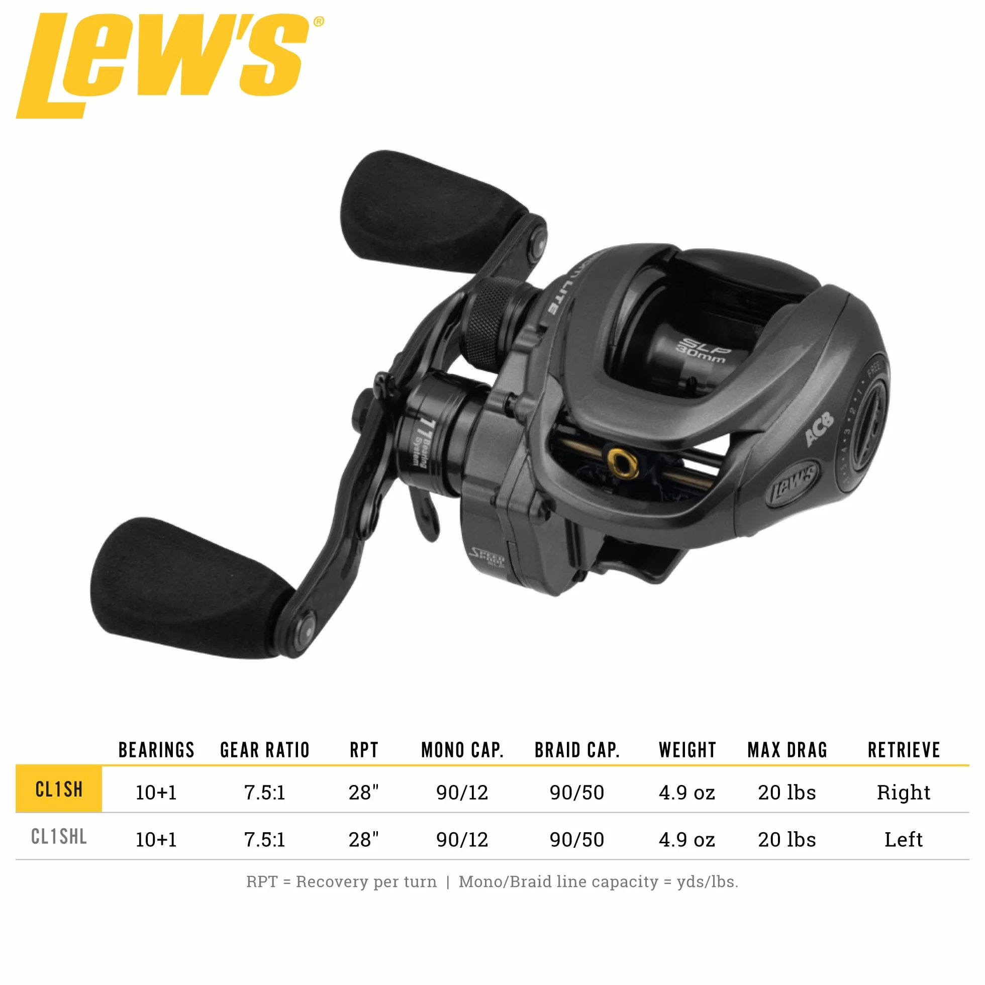 Custom Lite SS Baitcast Fishing Reel, 10+1 Double Shielded Bearings, Super Shallow 30 mm Spool, Tanso Tech Frame, Carbon Fiber Drag, Carbon Gray