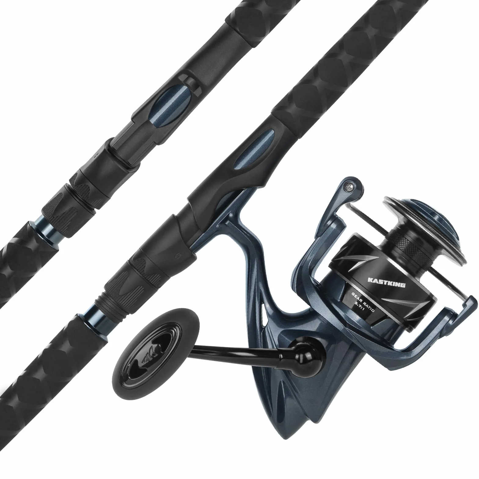Saltwater Fishing Rod and Reel Combo, Spinning Reel Combo | Up to 55 lbs Carbon Fiber Drag Tames Big Saltwater Fish; Hardened Brass Gears & Corrosion-Resistant Frame Endure