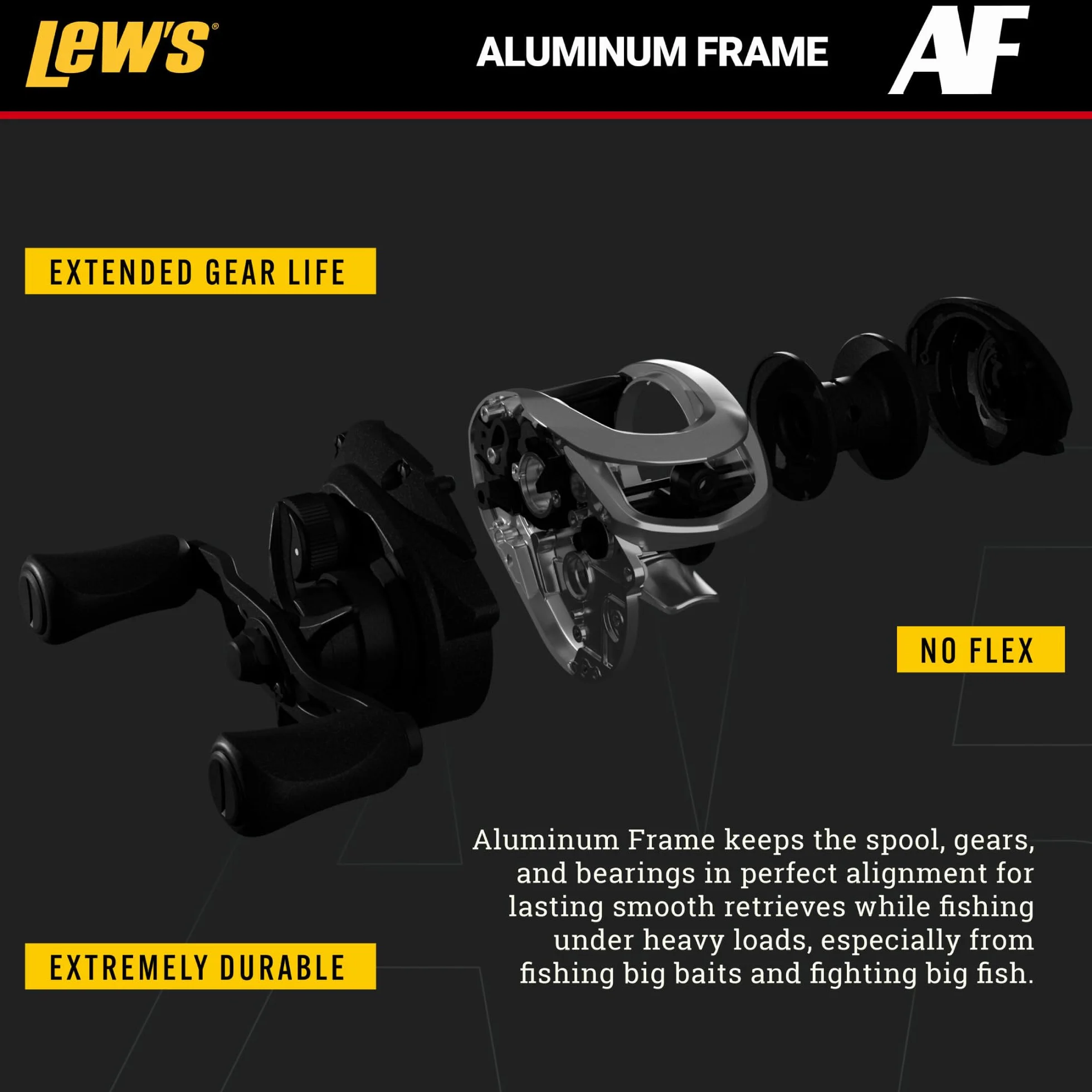 Speed Spool Baitcast Fishing Reel, 9+1 Bearings, 6.8:1 Gear Ratio, Aluminum Frame, Graphite Sideplate, MCS Braking System, Left-Hand Retrieve