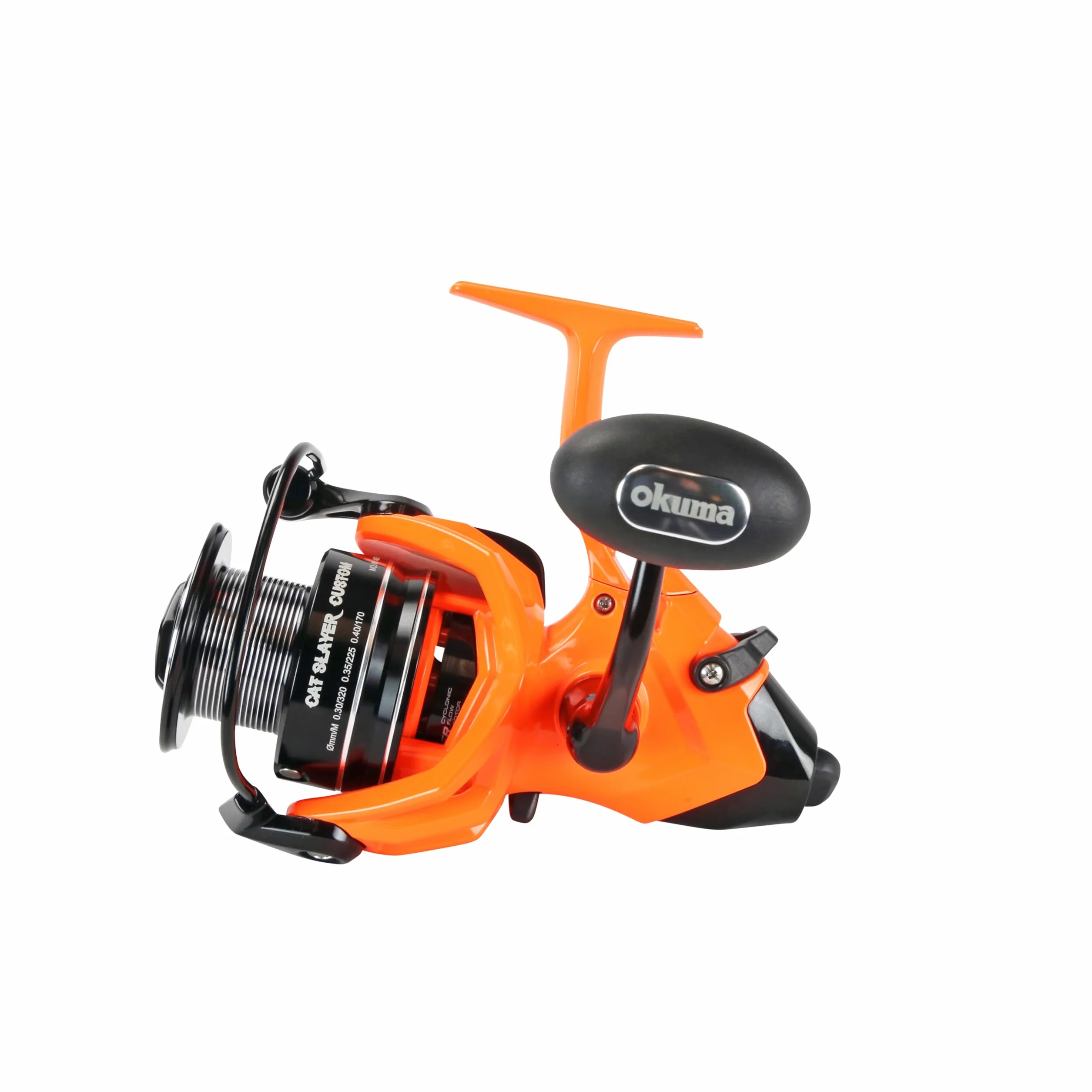 Cat Slayer Custom 6000 Baitfeeder Reel – Catfish Spinning Reel with Dual Force Drag, Flite Drive System & UV Reactive Neon Orange Finish, CSCF-6000NO