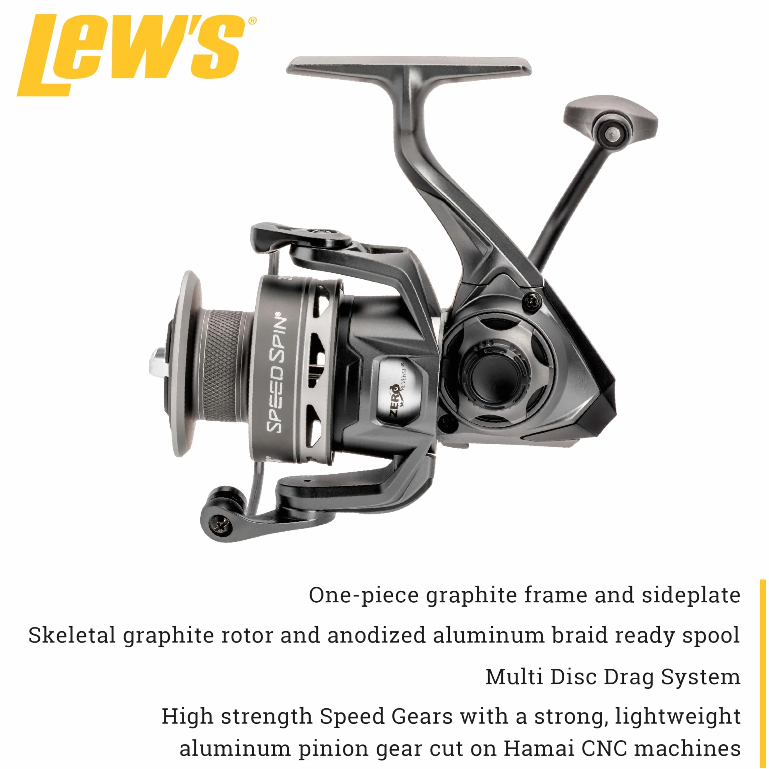 Speed Spin Spinning Reel and Fishing Rod Combo, HM30 Graphite Rod, 9+1 Bearings, Speed Gears