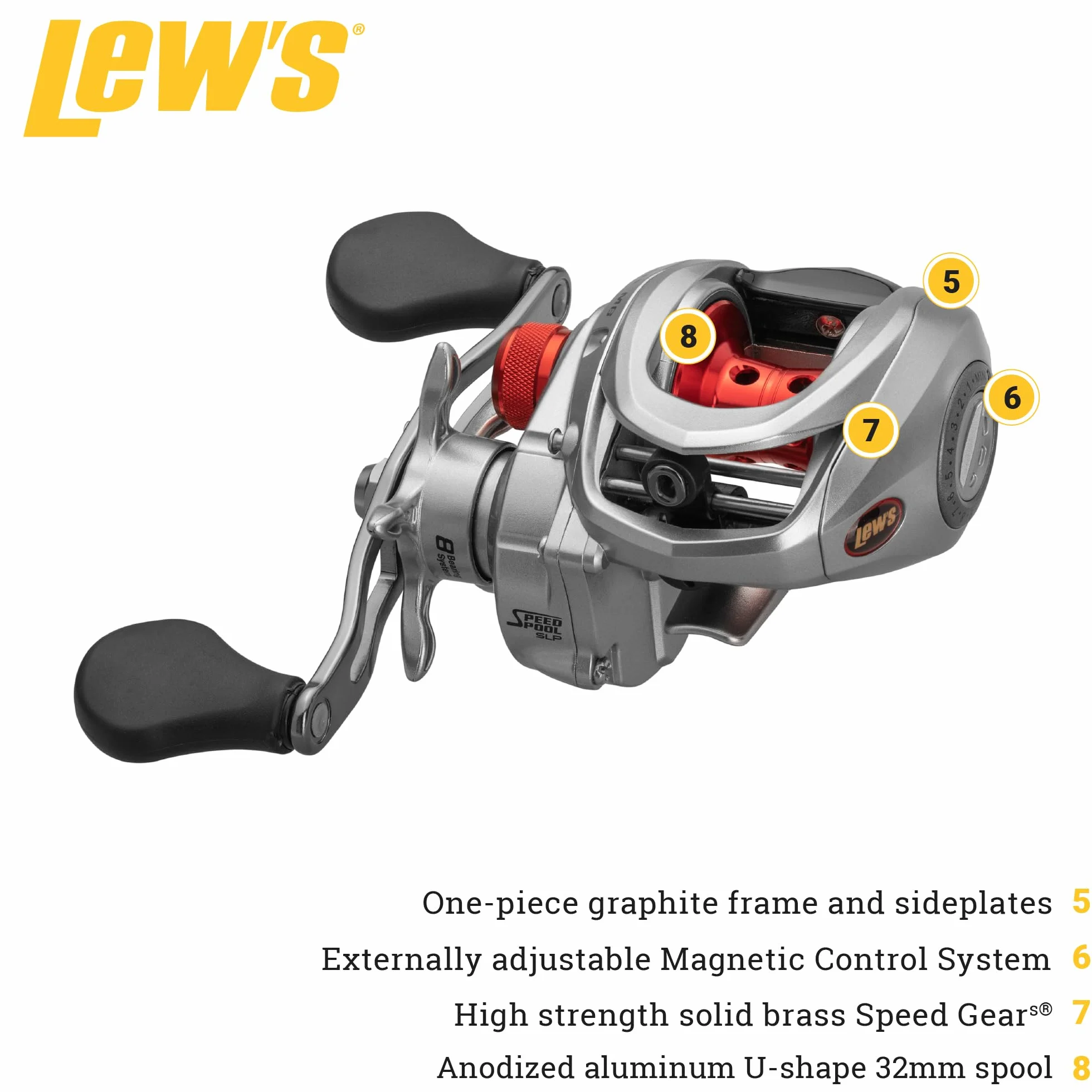 Laser MG Baitcast Reel and Fishing Rod Combo, 7-ft | 1-Piece Rod, RH Retrieve Reel