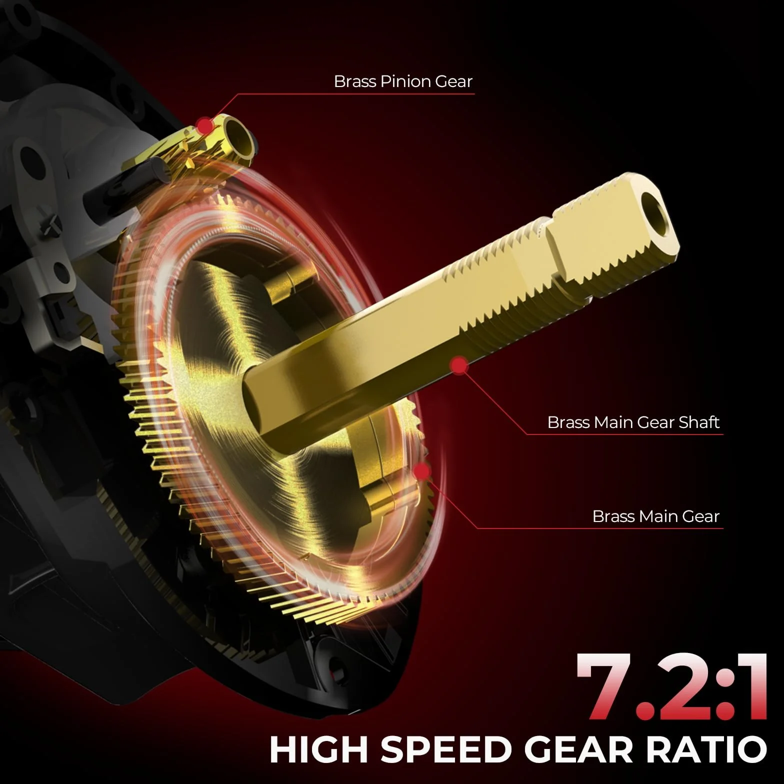 Twin Tip Fishing Rod and Reel Combo, 7.2:1 Gear Ratio, Right Hand Casting Reel, 7'3'' MH Power Casting Rod