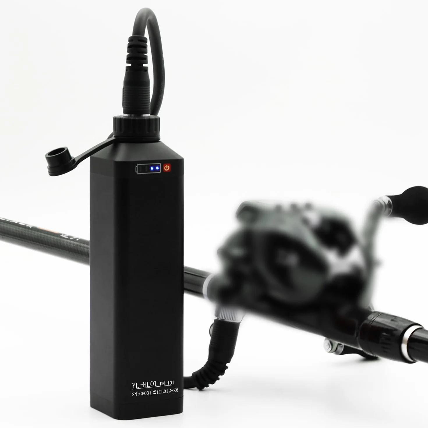 Super Mini 14.8V 10000 mAh Electric Reel Battery. Aluminum Alloy Rustproof Case. Compatible with Electric Fishing Reels. High Performance and Reliable Power Supply