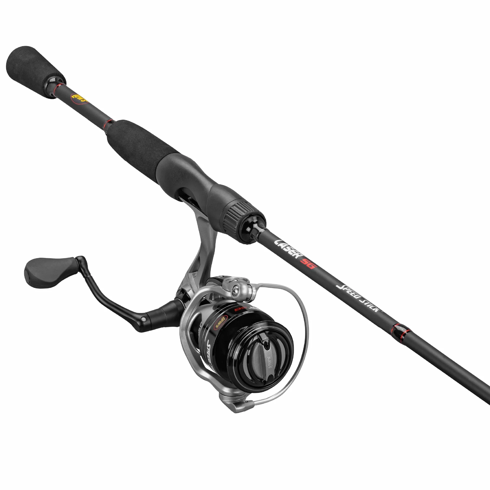 Laser LSG Speed Spinning Reel and Fishing Rod Combo, IM6 Graphite Blank Rod, 7+1 Reel Bearings, Right or Left-Hand Retrieve