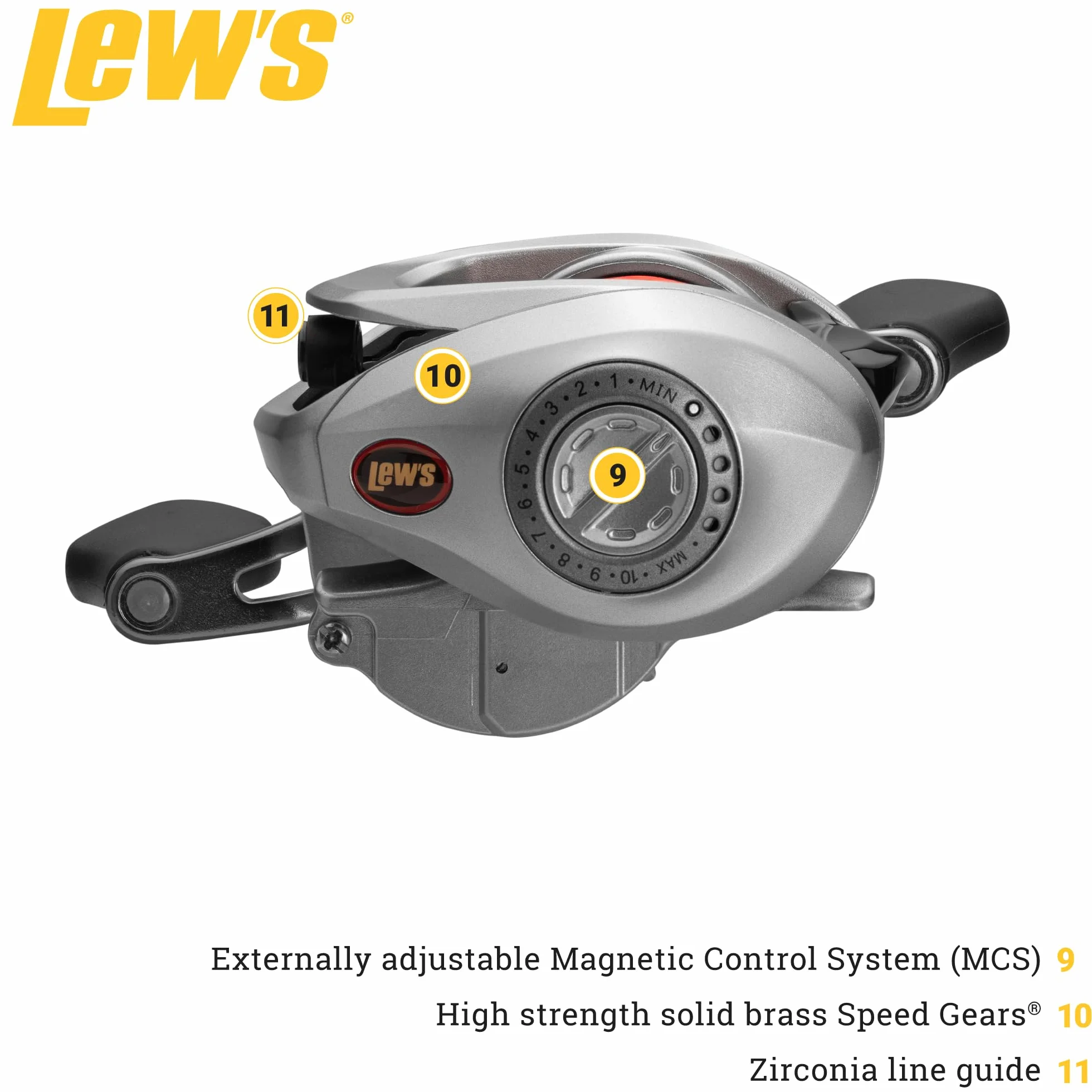 Laser MG Baitcast Fishing Reel, Super Low Profile