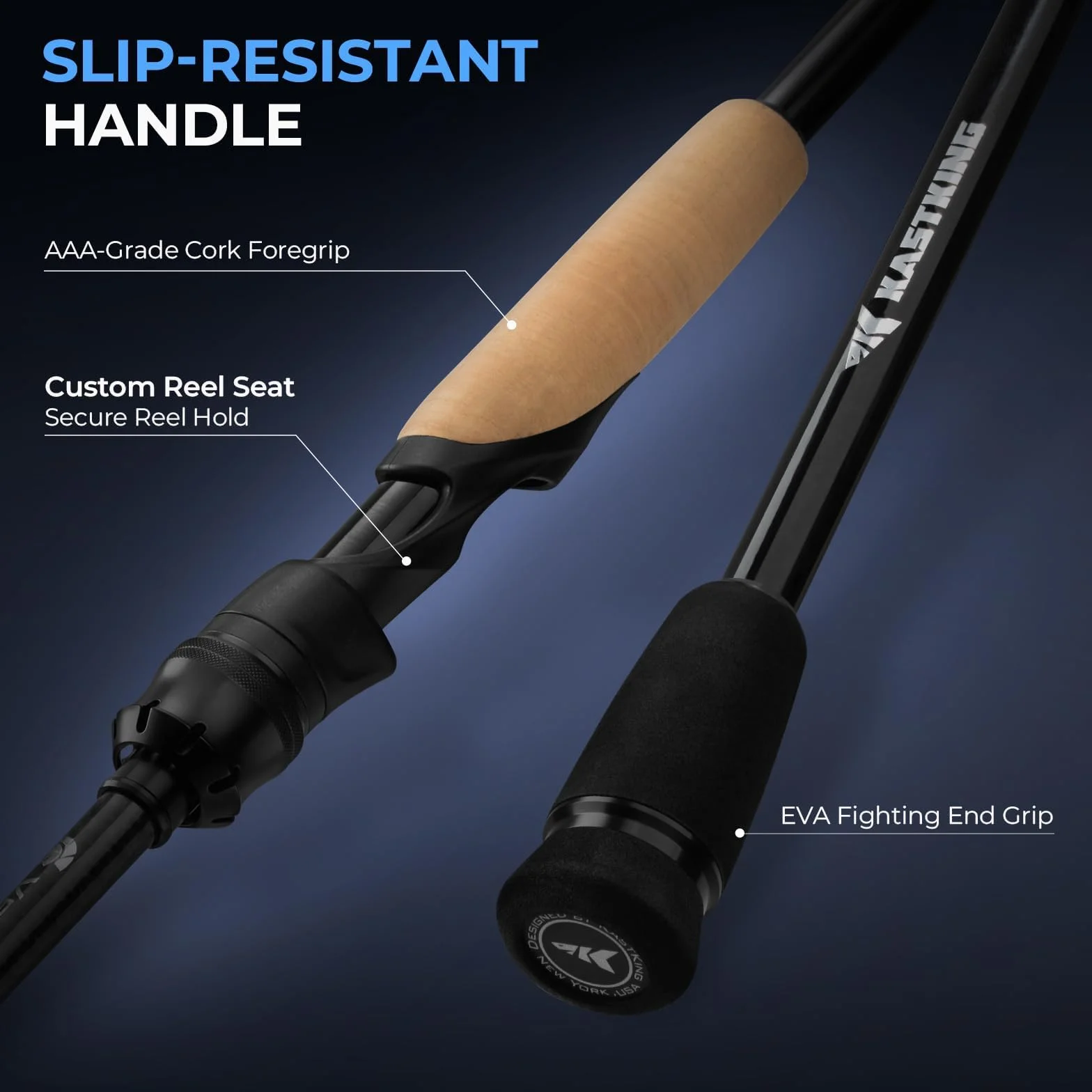 Verus Technique Twin-Tip Bass Spinning & Casting Fishing Rods | 2-Piece Rods with Extra Tip Section, IM7 Graphite Blanks, Titanium Guide Frames, EVA Fighting End Crip, AAA Cork Foregrip