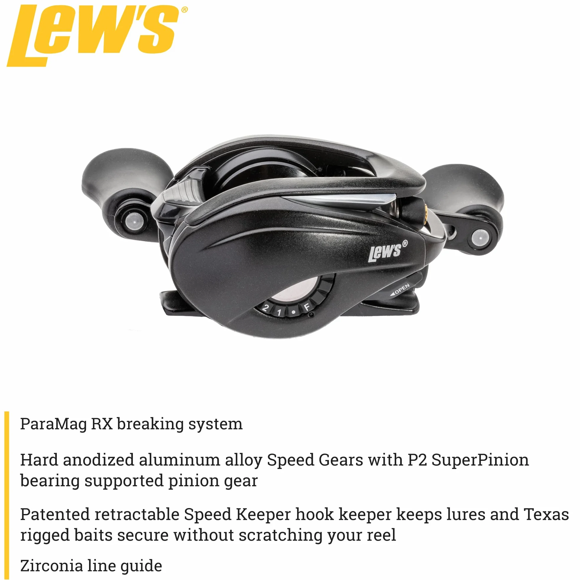 Custom Baitcast Fishing Reel, 9+1 Bearings, Aluminum Frame and Sideplates, ParaMag RX Brake, Carbon Fiber Drag, Speed Gears, Black/Silver