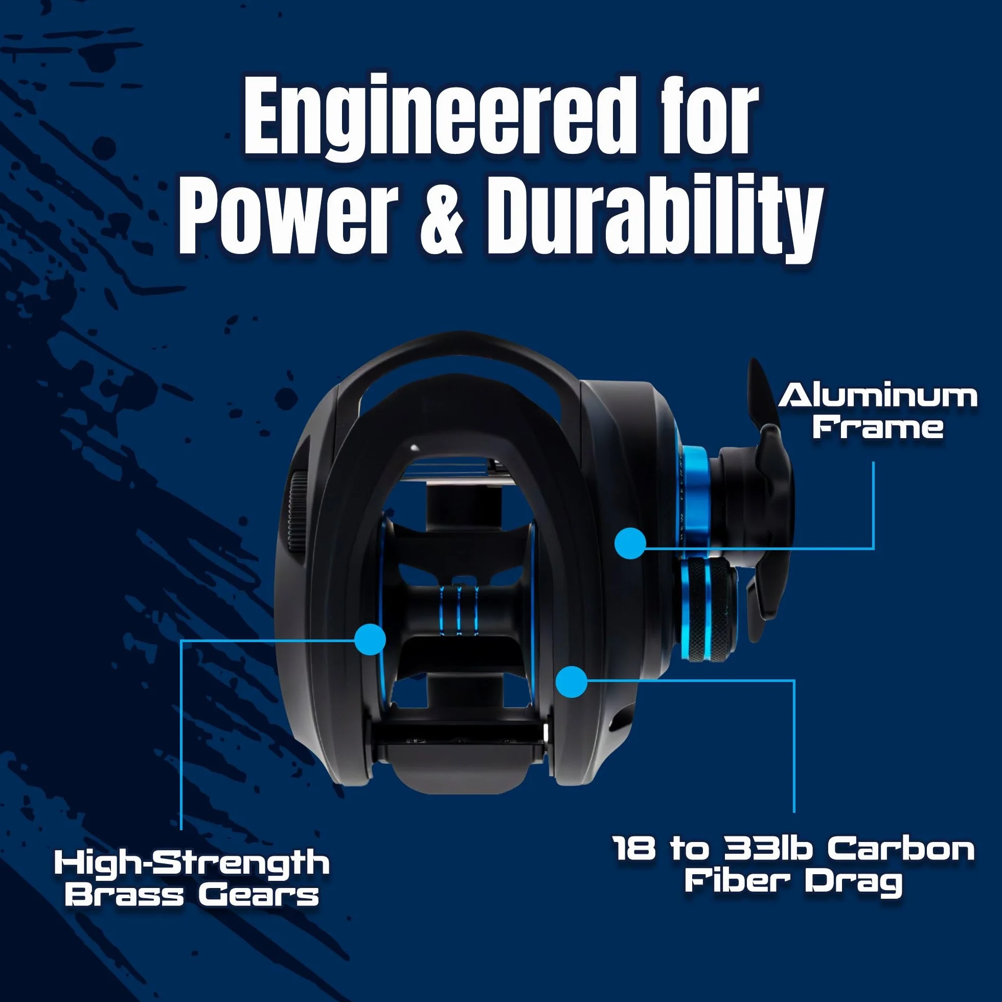 ProSpin Baitcasting Reel, 6.8:1 Baitcaster with 11+1 Bearings, Aluminum Frame, Dual Brake System and Smooth Drag for Freshwater and Saltwater