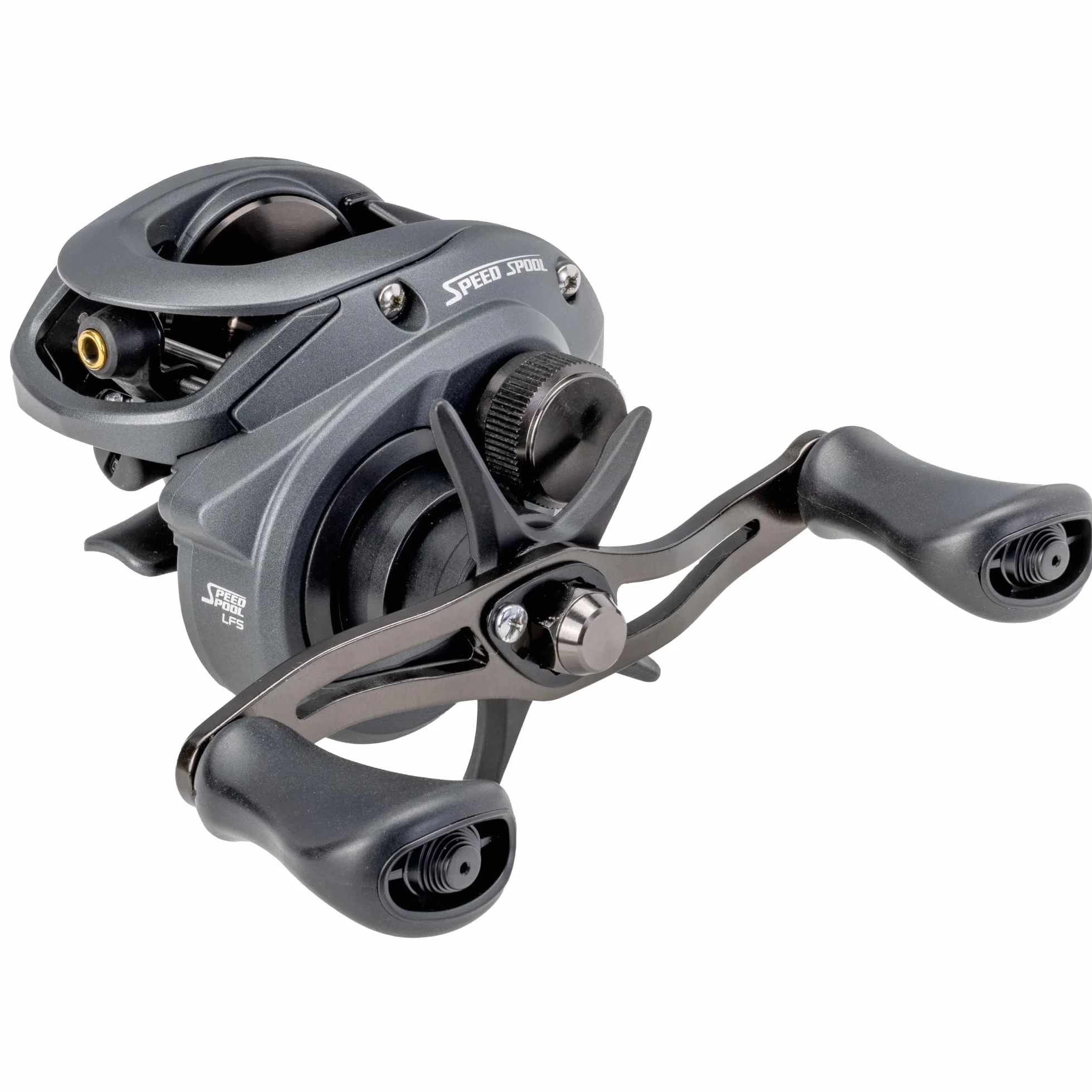 Speed Spool Baitcast Fishing Reel, 9+1 Bearings, 6.8:1 Gear Ratio, Aluminum Frame, Graphite Sideplate, MCS Braking System, Left-Hand Retrieve