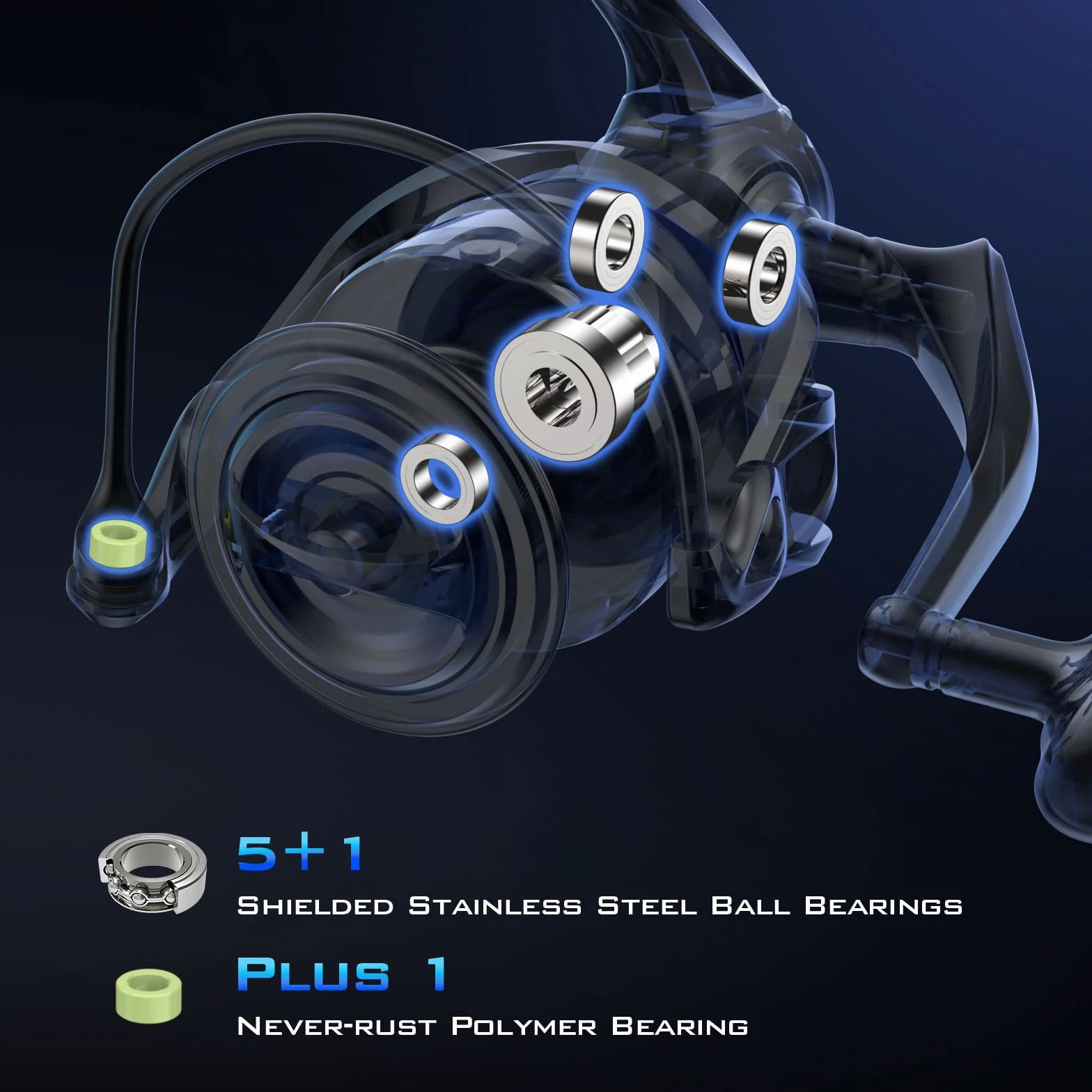 Saltwater Spinning Fishing Reels | Max Drag: 55 lb, Aluminum Frame, IPX6 Waterproof, Corrosion-Resistant Bearing System, Big Game, For Saltwater