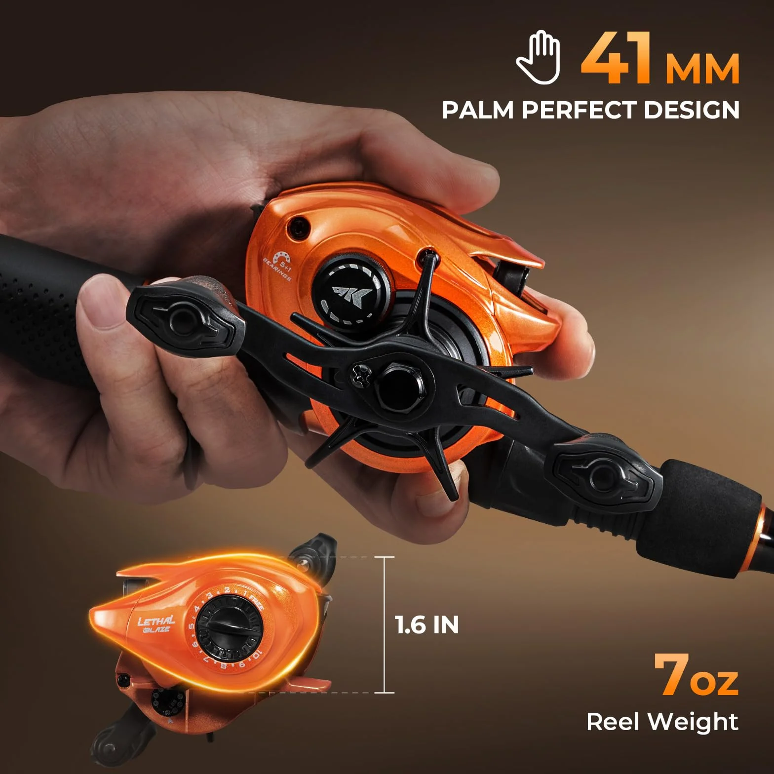Lethal Blaze Twin-Tip Fishing Rod and Reel Combo | Baitcaster & Spinning Combo, 2-Piece Rod Blanks, Backup Tip Section, Flame-Inspired Design, EVA Handle, Freshwater
