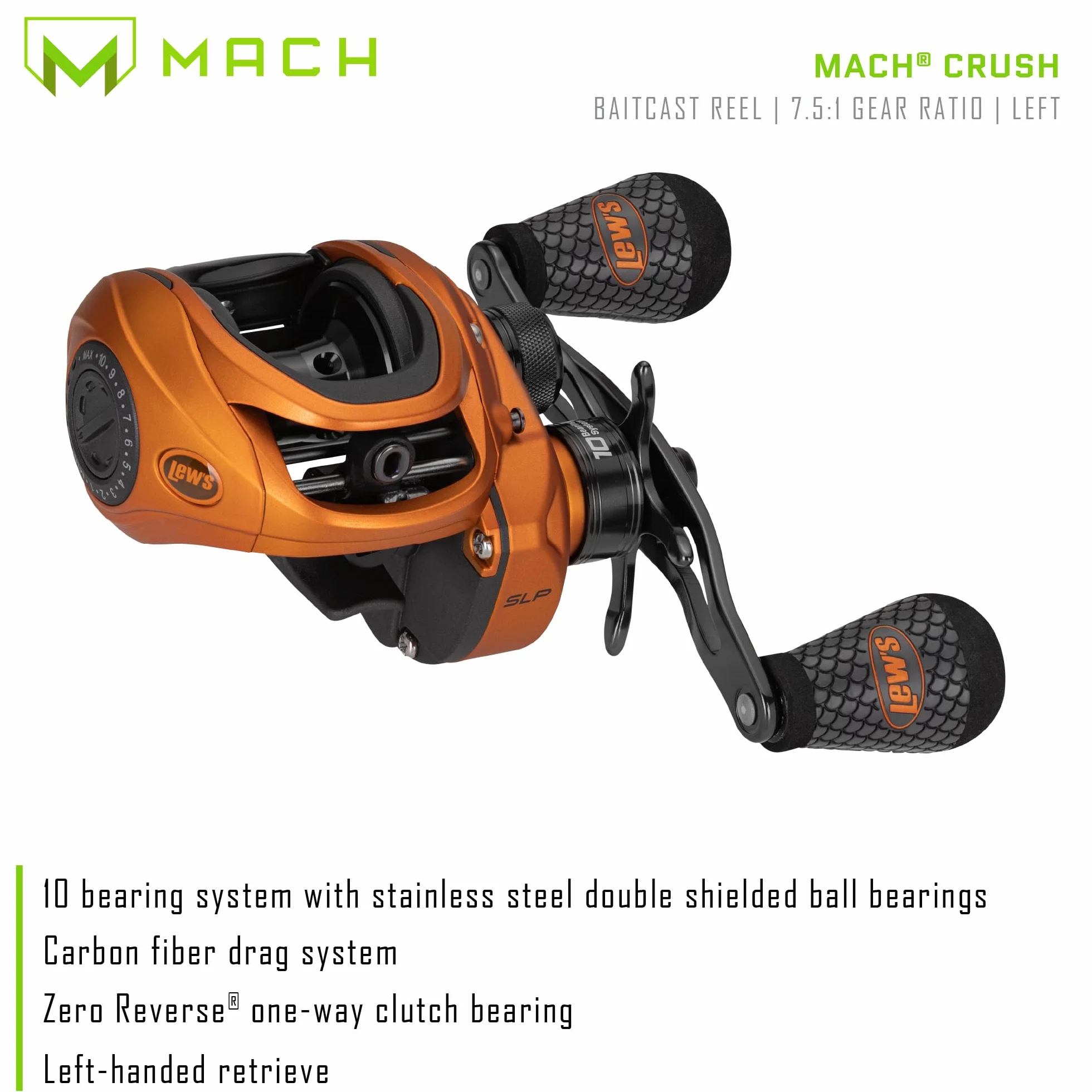 Mach Crush SLP Series 7.5:1 Baitcast Reel Left Hand