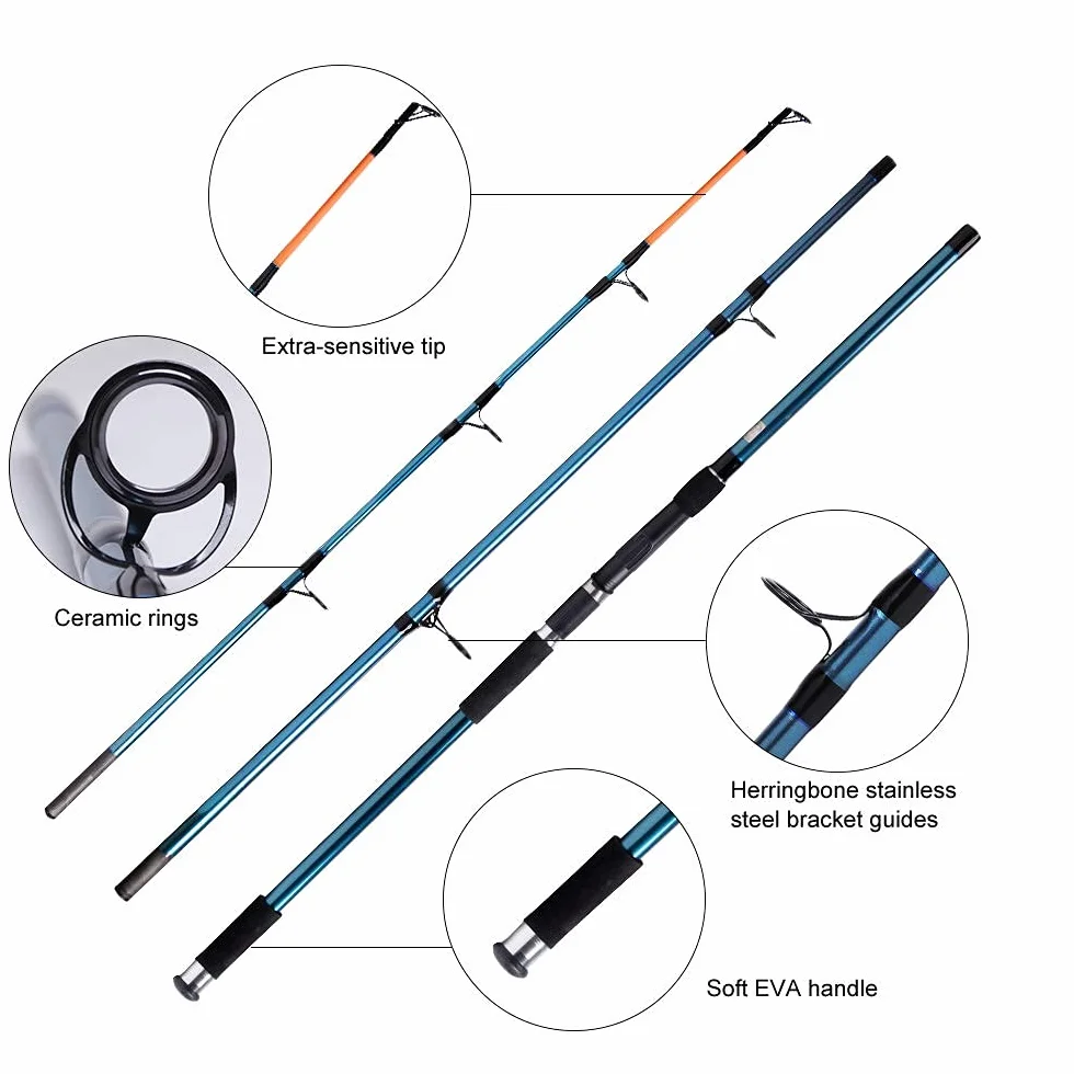 Surf Fishing Rod and Reel Combo, Saltwater Fishing Combo, 12ft Surf Rod 8000/9000 Spinning Reel 9+1 BB, Offshore Gear Kit Pole Equipment Set