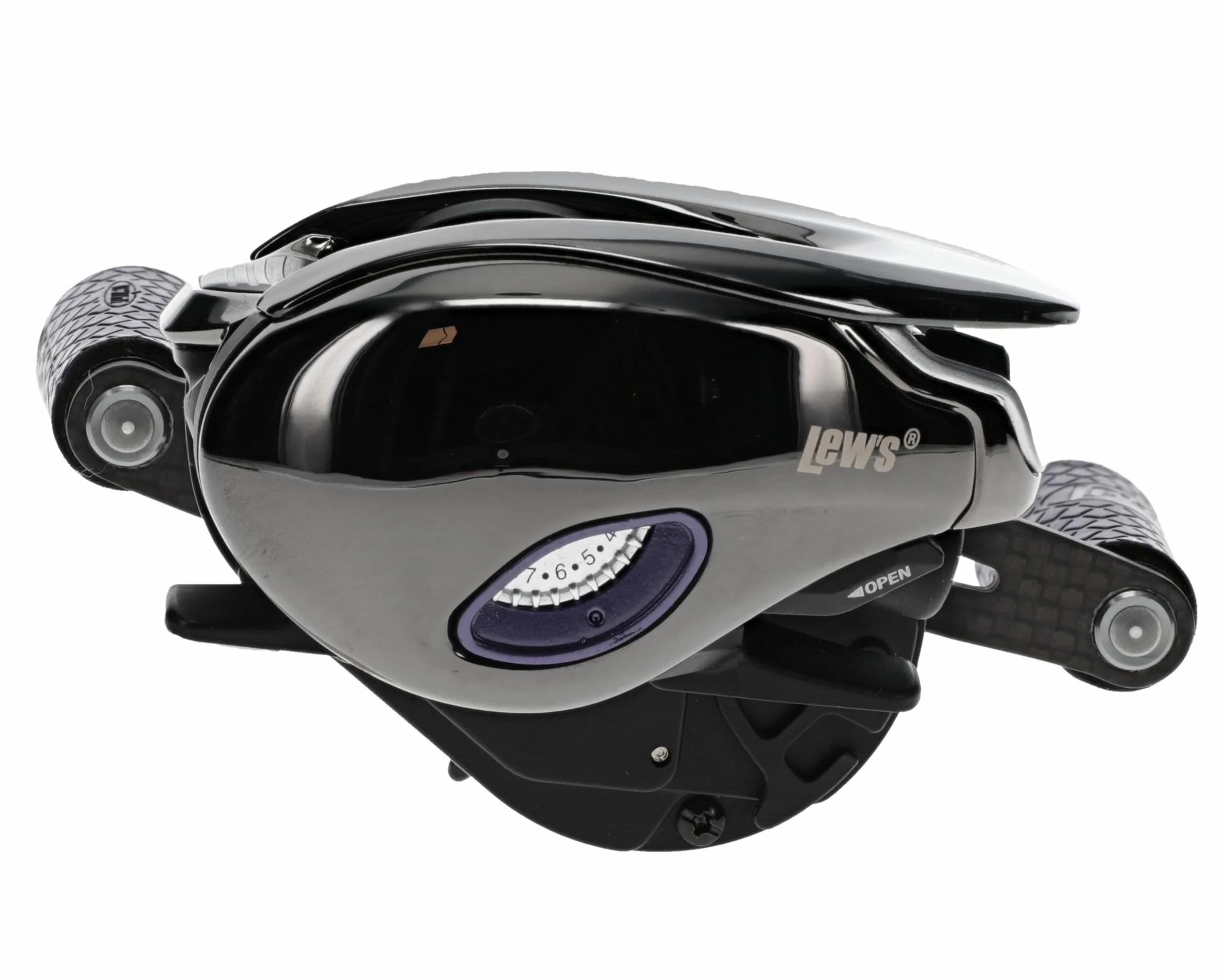 Team Pro-Ti Baitcast Reel, 10+1 Stainless Steel Ball Bearings, 7.5:1 Gear Ratio, Left-Hand Retrieve, Titanium Gray/Purple
